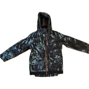 Obermeyer Ski Snow Jacket Unisex Kids Teen L (14-16)‎ Blue Camo Hooded